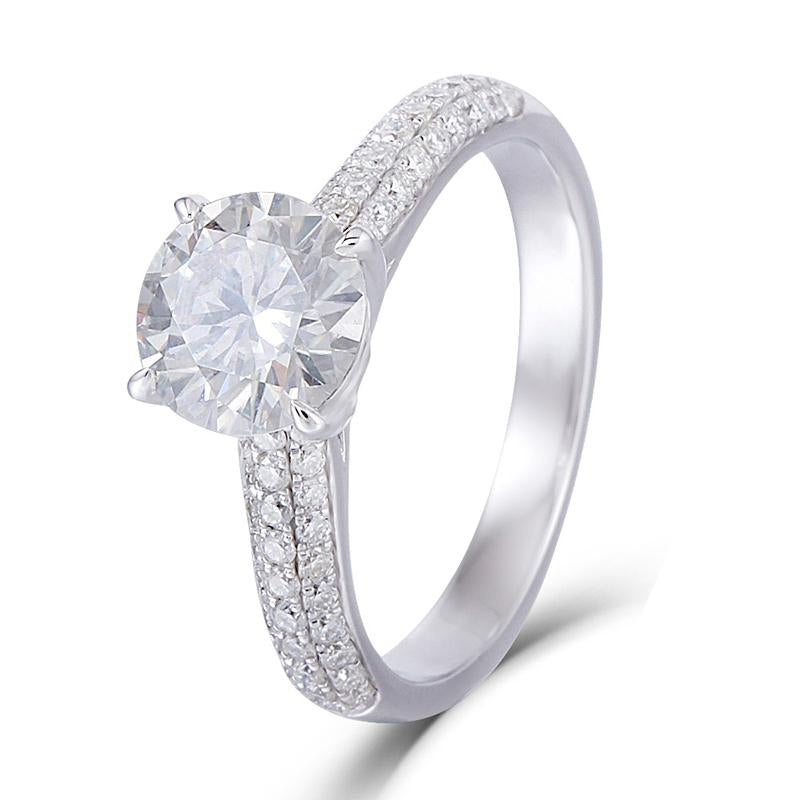 925 Sterling Silver Round Cut CZ Classic Ring 1