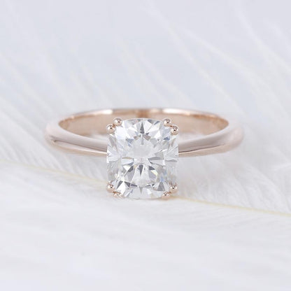 925 Sterling Silver Cushion Cut CZ Classic Ring 4