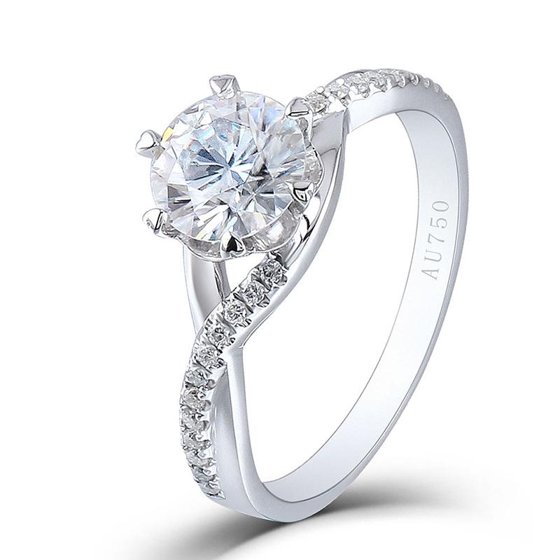 925 Sterling Silver Round Cut CZ Diamond Ring 1