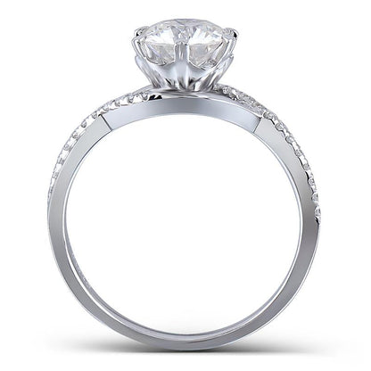 925 Sterling Silver Round Cut CZ Diamond Ring 4