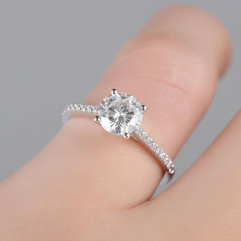 925 Sterling Silver Classic Round Cut CZ Ring 6