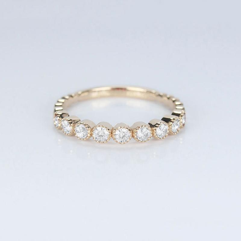 925 Sterling Silver Round Cut CZ Vintage Half Eternity Ring 7