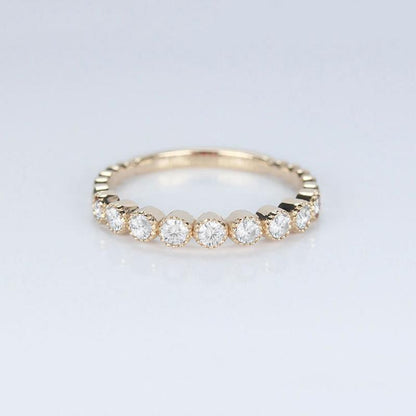 925 Sterling Silver Round Cut CZ Vintage Half Eternity Ring 7