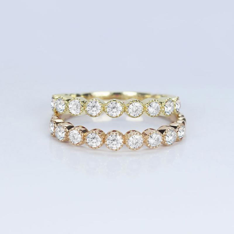 925 Sterling Silver Round Cut CZ Vintage Half Eternity Ring 3