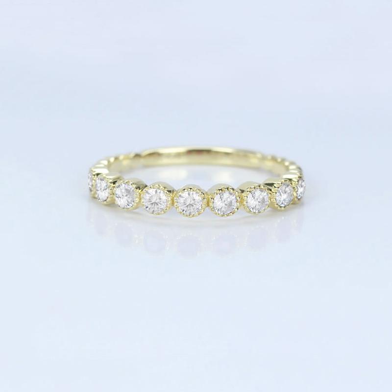 925 Sterling Silver Round Cut CZ Vintage Half Eternity Ring 5