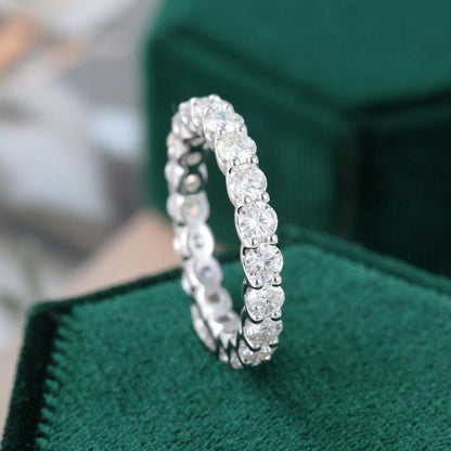 925 Sterling Silver Round Cut CZ Full Eternity Ring for Women 4