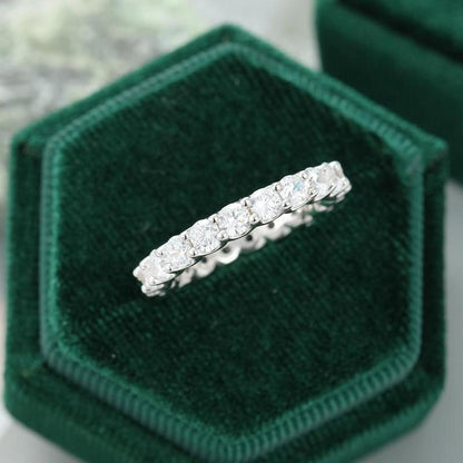 925 Sterling Silver Round Cut CZ Full Eternity Ring for Women 1