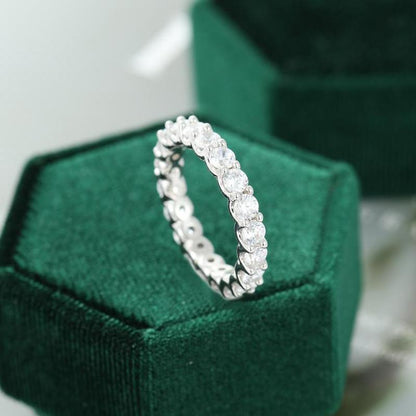 925 Sterling Silver Round Cut CZ Full Eternity Ring for Women 5