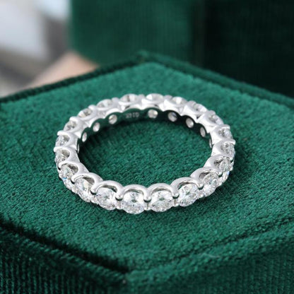 925 Sterling Silver Round Cut CZ Full Eternity Ring for Women 7