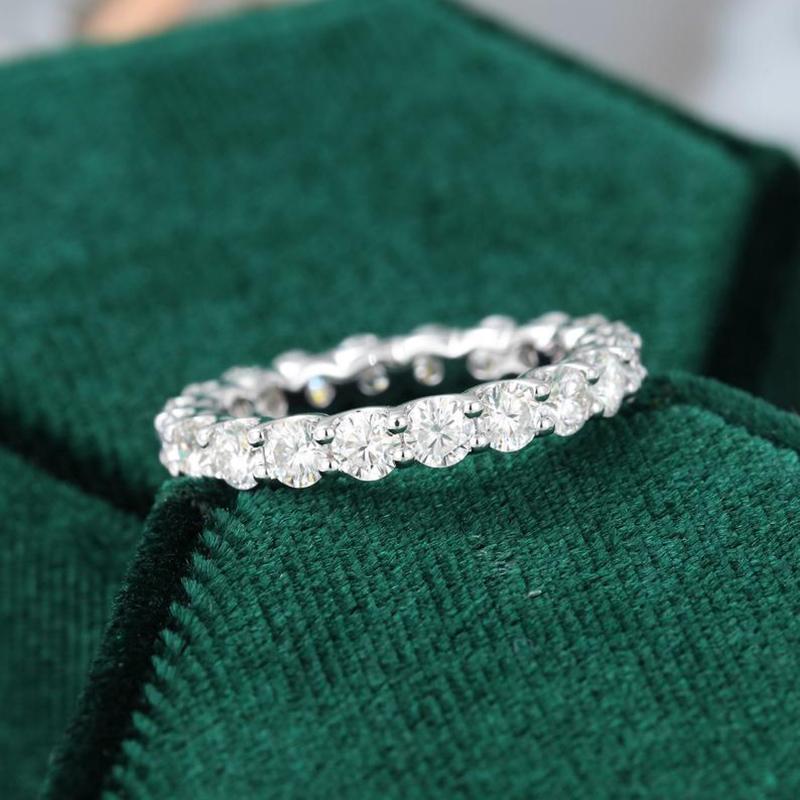 925 Sterling Silver Round Cut CZ Full Eternity Ring for Women 8