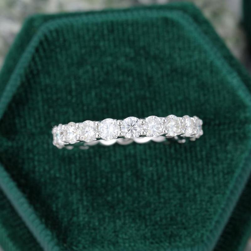 925 Sterling Silver Round Cut CZ Full Eternity Ring for Women 9