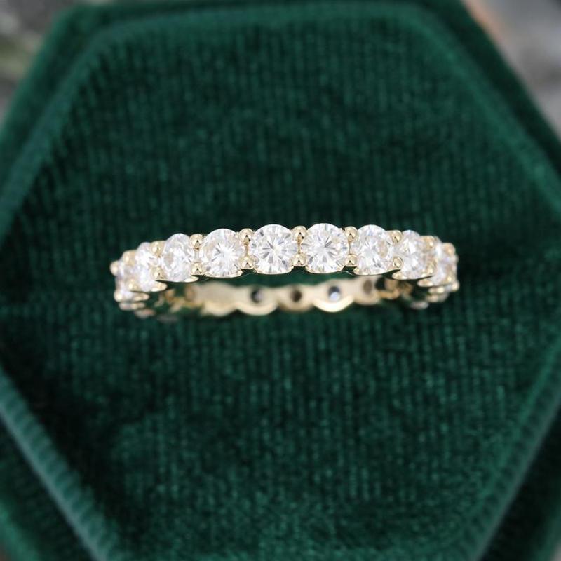 925 Sterling Silver Round Cut CZ Full Eternity Ring for Women 10