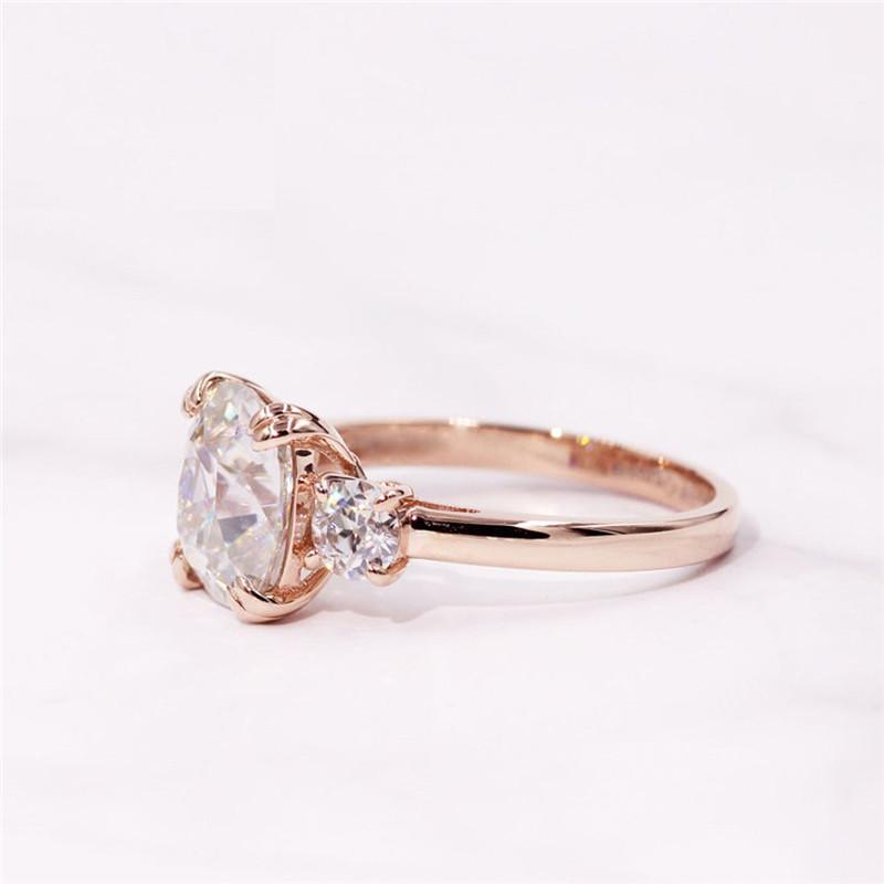 925 Sterling Silver Cushion Cut CZ Three Stone Ring 3