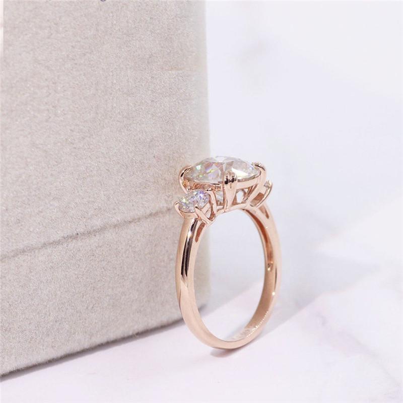 925 Sterling Silver Cushion Cut CZ Three Stone Ring 4