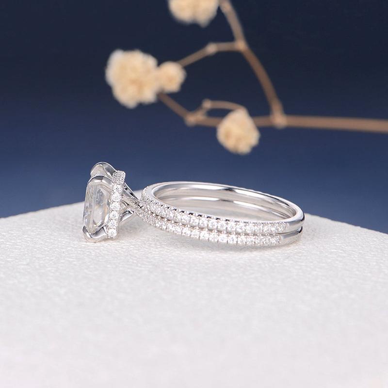 925 Sterling Silver 7x7mm Princess Cut 2ct CZ Bridal Ring 5