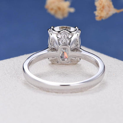 925 Sterling Silver Cushion Cut 4ct CZ Classic Ring 2