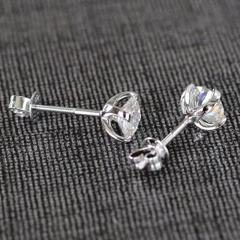 925 Sterling Silver Round Cut Cubic Zirconia Stud Earrings 4