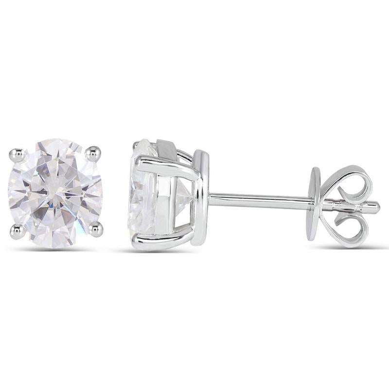 925 Sterling Silver Round Cut Cubic Zirconia Stud Earrings 1