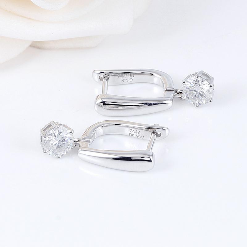 925 Sterling Silver Round Cut Cubic Zirconia Drop Earrings 3