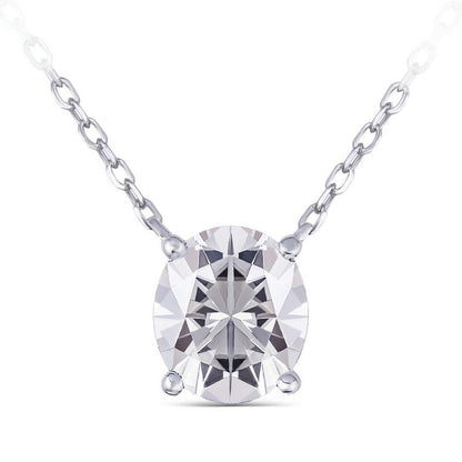 925 Sterling Silver Oval Cut CZ Simple Necklace 1