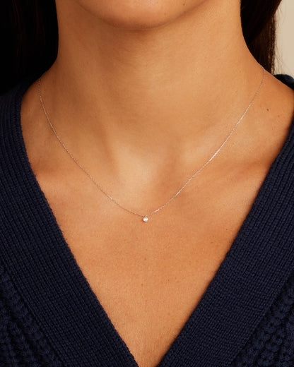 925 Sterling Silver Floating Diamond Necklace 6