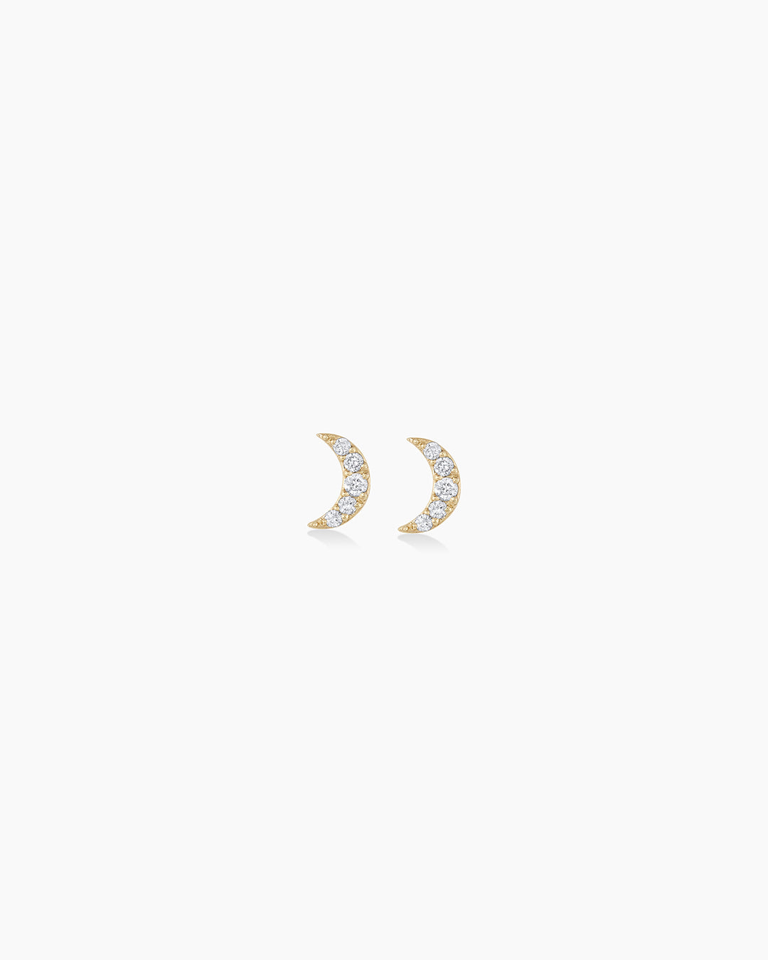 925 Sterling Silver Diamond Crescent Studs Earrings 4