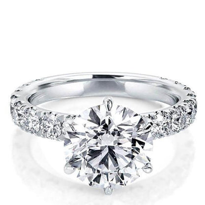 925 Sterling Silver Six Prong Round CZ Ring 1