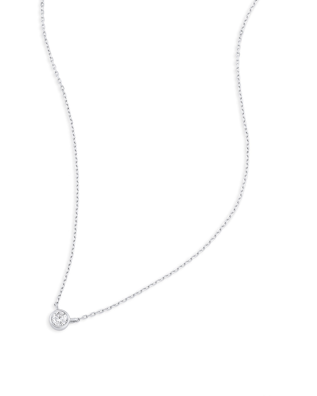 925 Sterling Silver Classic Diamond Necklace 7