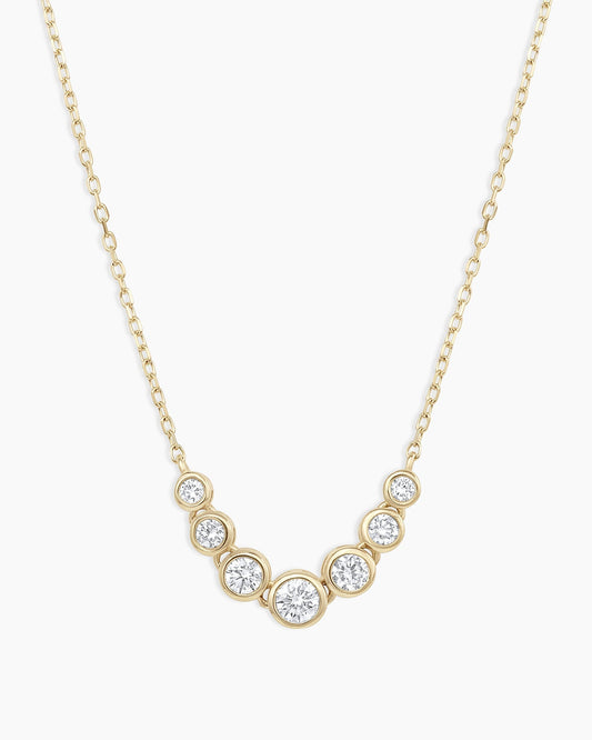 925 Sterling Silver Classic Diamond Mini Row Necklace 1