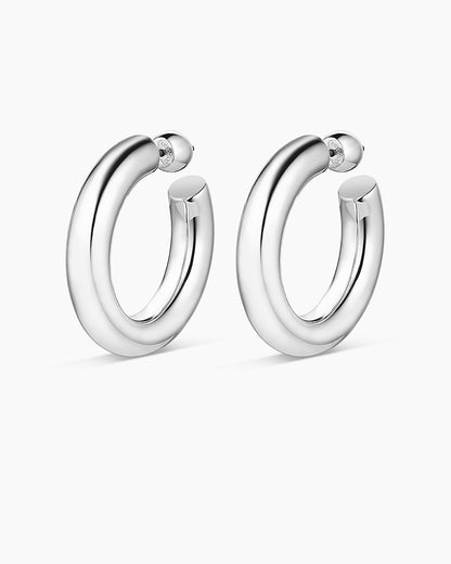 925 Sterling Silver Lou Statement Hoops Earrings 6