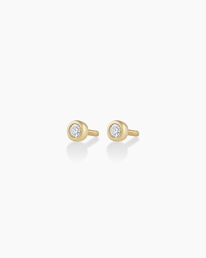 925 Sterling Silver Classic Diamond Flat Back Studs Earrings 3