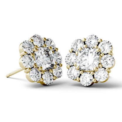 925 Sterling Silver Cushion Cubic Zirconia Halo Stud Earrings 6