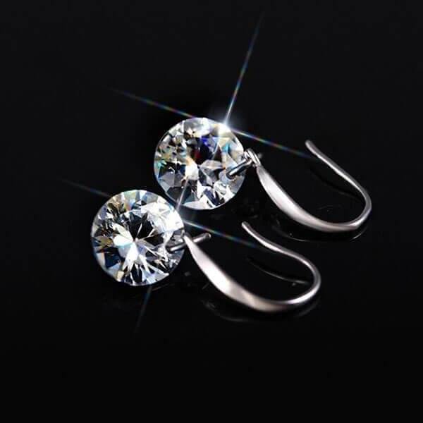 925 Sterling Silver Classic Created Cubic Zirconia Drop Earrings 3