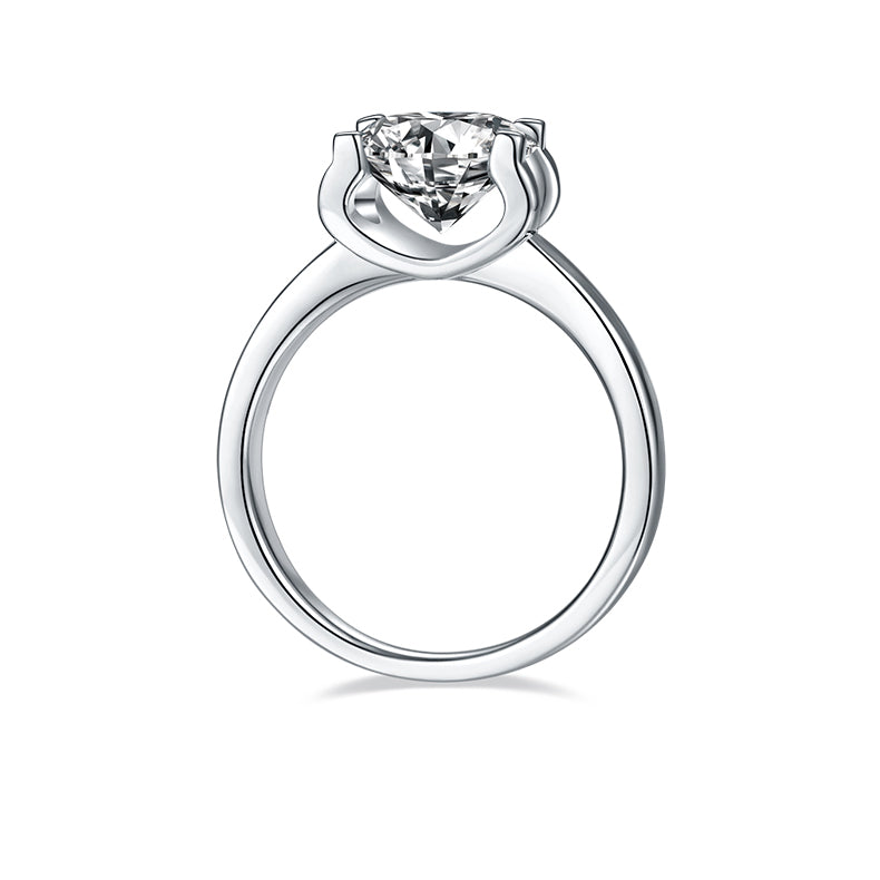 925 Sterling Silver Round Cut Solitaire Style Wedding Ring 3