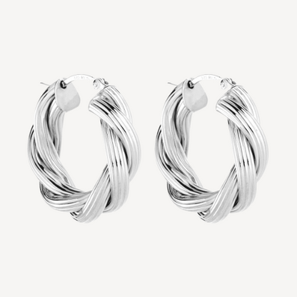 Glamour Hoop Silver Earring 1