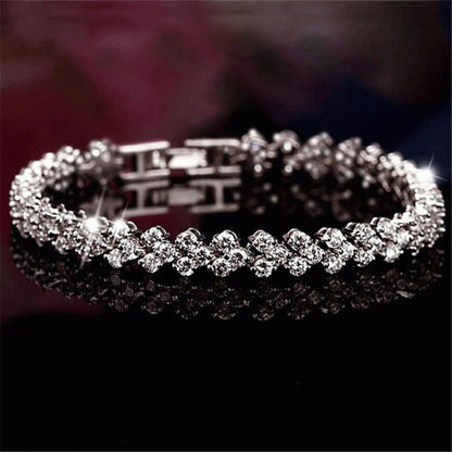 925 Sterling Silver Round Cut Created White Diamond Tennis Bracelet 2