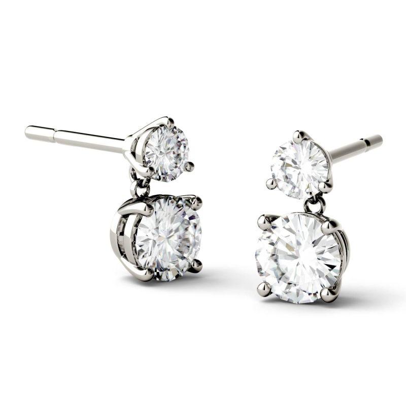 925 Sterling Sliver Round Cut Cubic Zirconia Drop Earrings 10