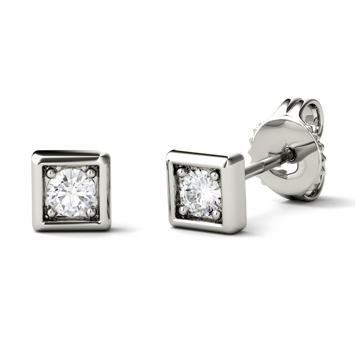 925 Sterling Sliver Round Cut Cubic Zirconia Stud Earrings 3