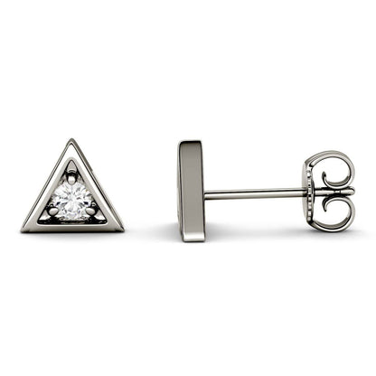 925 Sterling Sliver Round Cut Triangle Stud Earrings 5