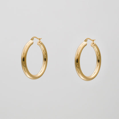 925 Sterling Silver Classic Gold Filled Hoops 19