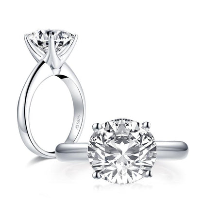 925 Sterling Silver Round CZ Solitaire Ring 4