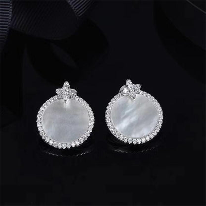 925 Sterling Silver Created CZ Stud Earrings 3