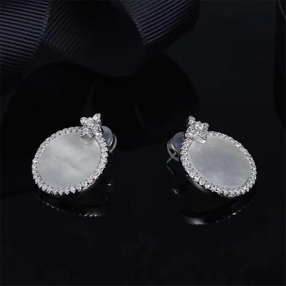 925 Sterling Silver Created CZ Stud Earrings 10