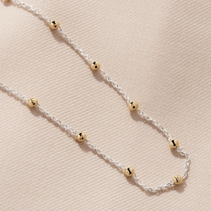 Algonquin Silver Chain And Gold Diamond Cut Balls Two-Tone Anklet 2