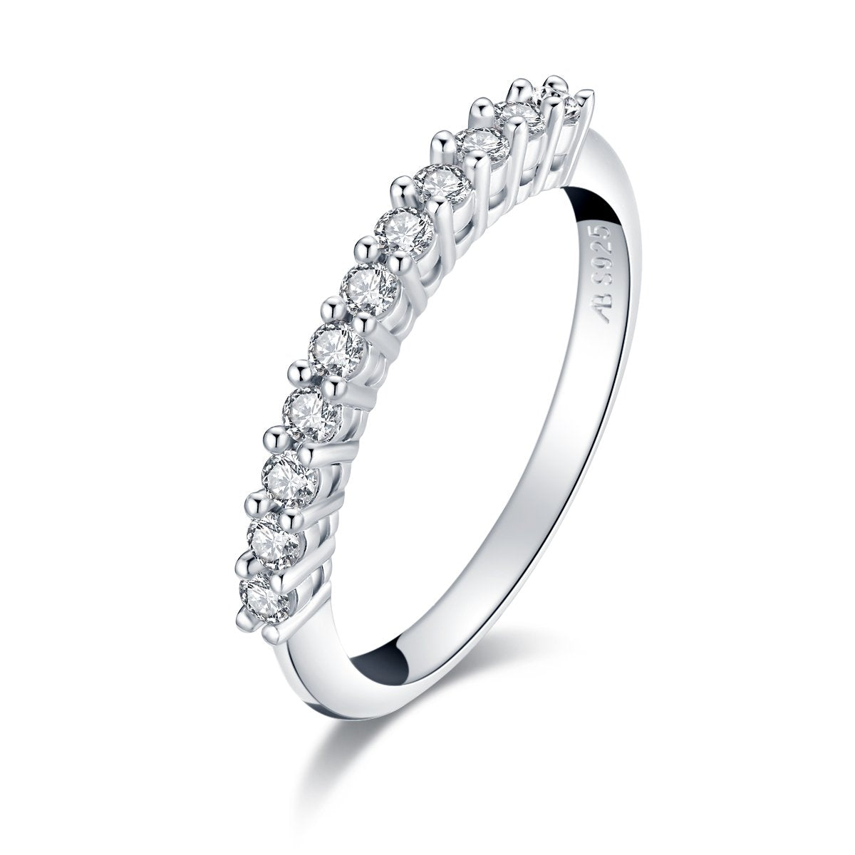 925 Sterling Silver Round CZ Wedding Ring 2