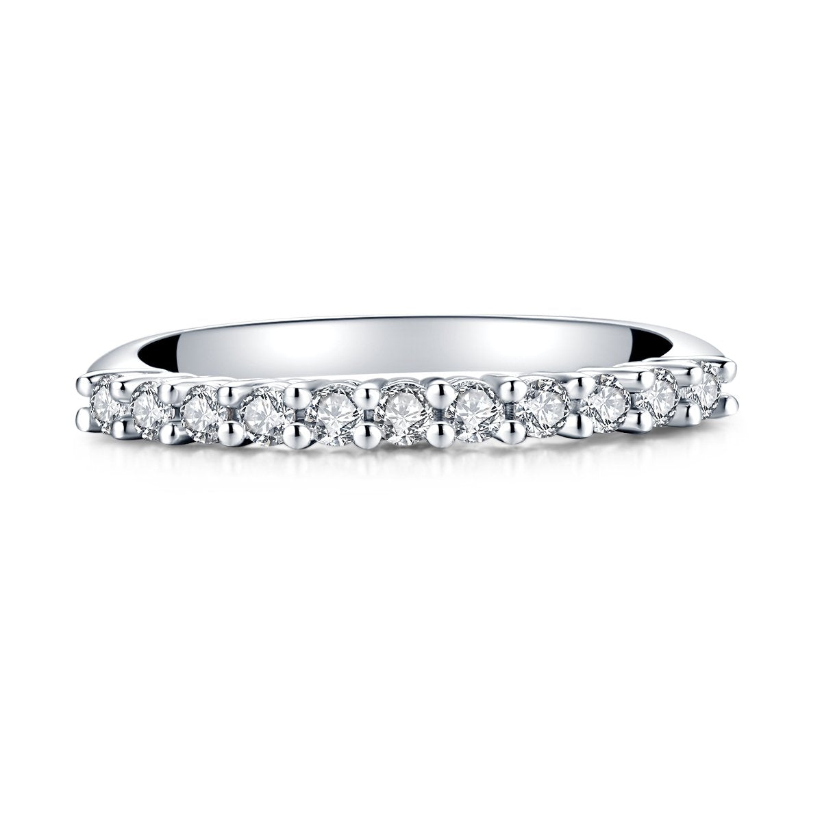 925 Sterling Silver Round CZ Wedding Ring 3