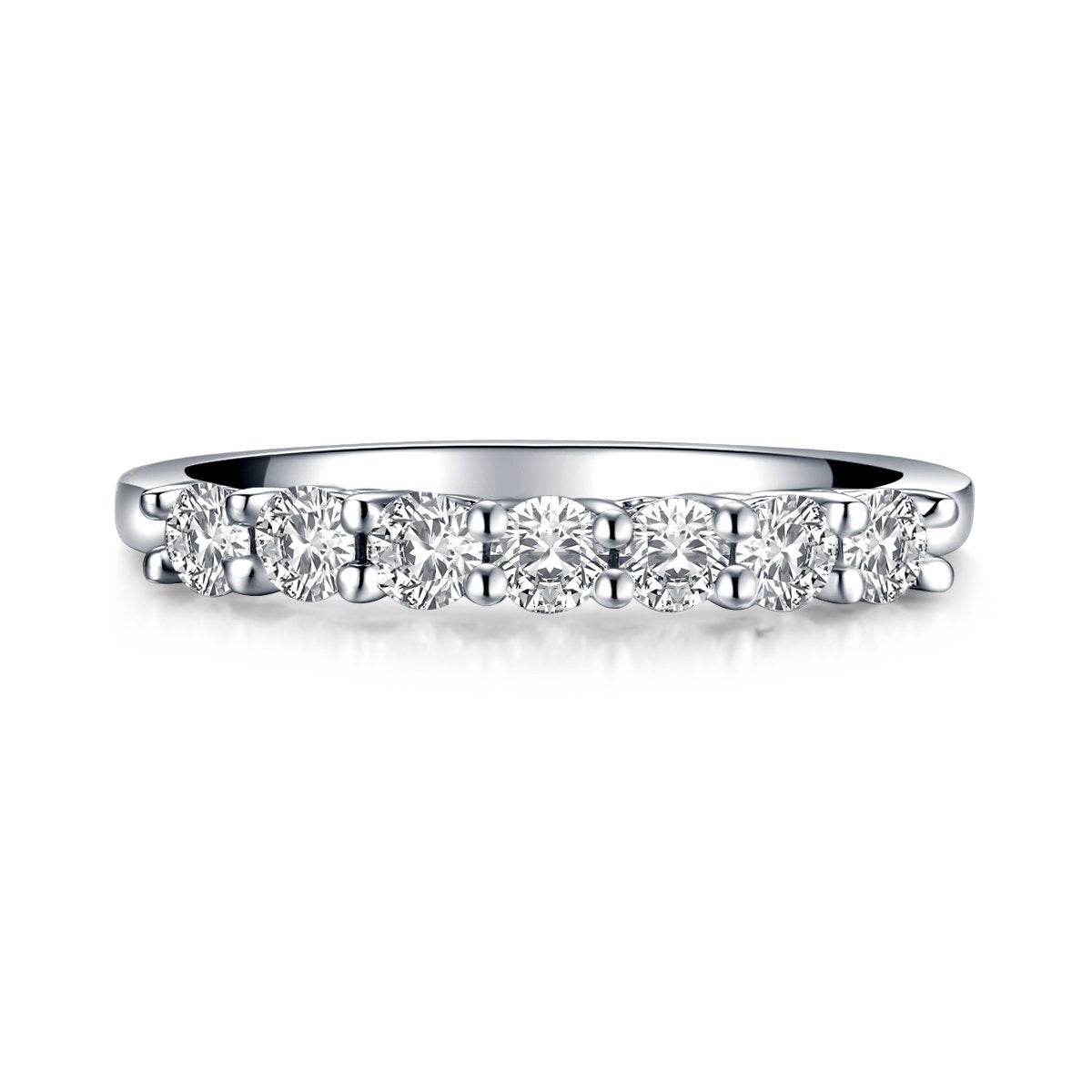 925 Sterling Silver Round Created CZ Matching Band 3