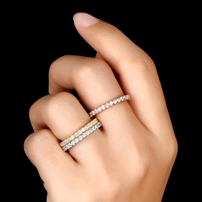 925 Sterling Silver Infinity Created CZ Eternity Ring 5