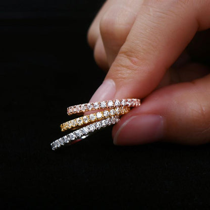 925 Sterling Silver Infinity Created CZ Eternity Ring 2