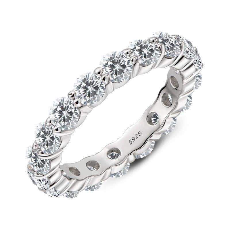 925 Sterling Silver Round Full Eternity CZ Ring 3